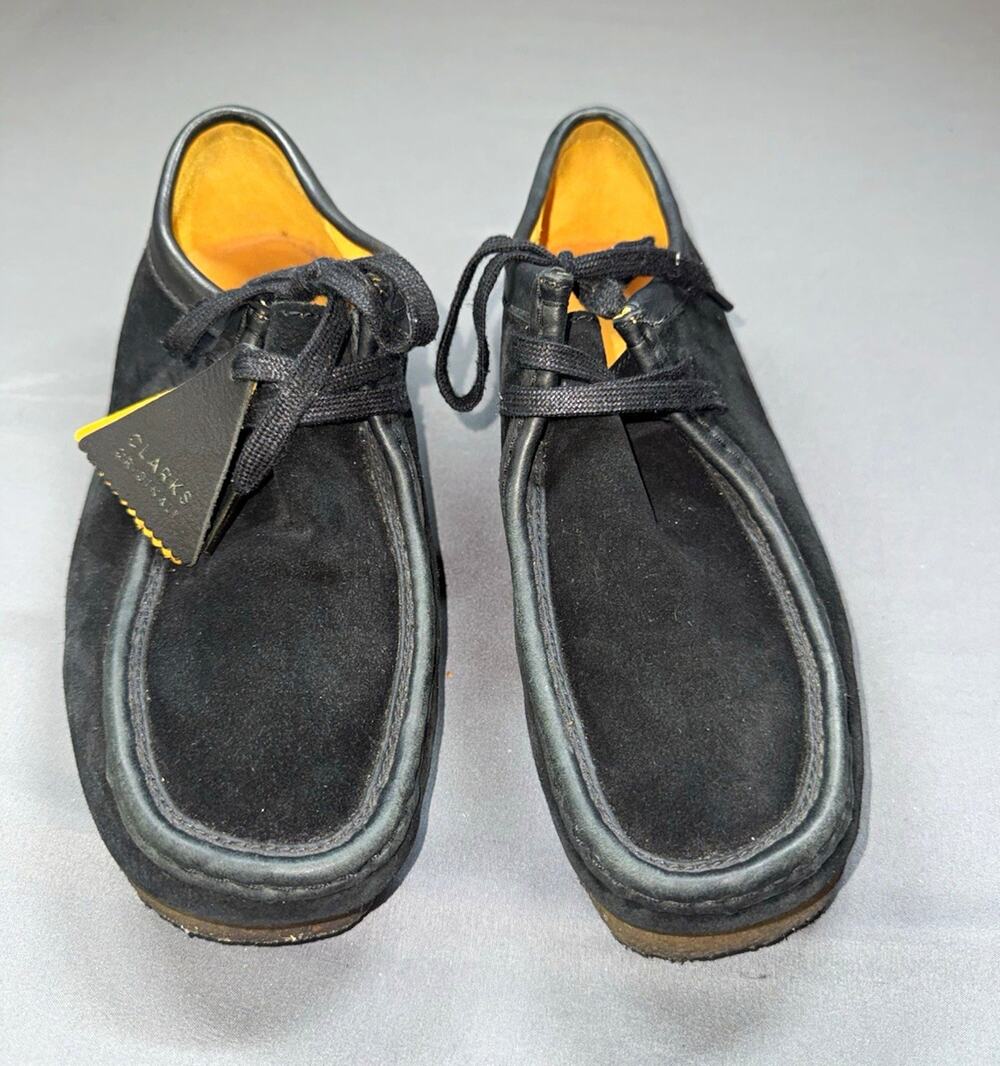 Clarks Originals Wallabee Mens 8 Suede Black Moccasin Lace-Up Shoes EU 41